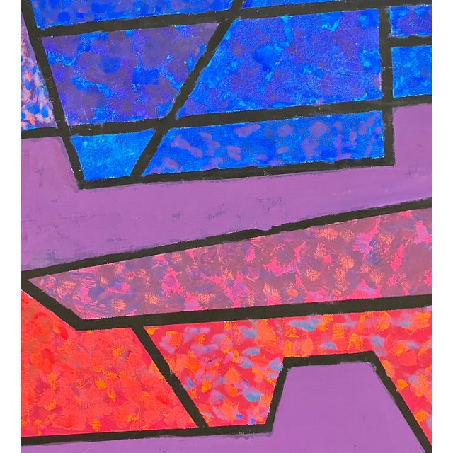 Edgard Pillet, French Post War Geometric Abstract Oil Painting Kinetic Op Art Edgard Pillet, 1991 For Sale - Image 10 of 12