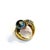 Baroque Bochic "Orient" Vintage Black Pearl & Ruby Ring Set In 18K Yellow Gold & Silver For Sale - Image 3 of 18