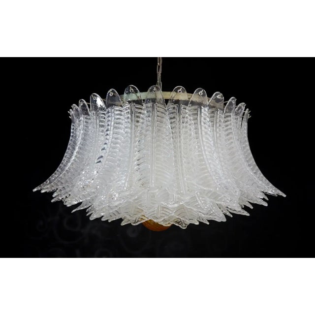 Large Murano Glass Chandelier, 100 Clear Felci Glasses For Sale In Los Angeles - Image 6 of 10