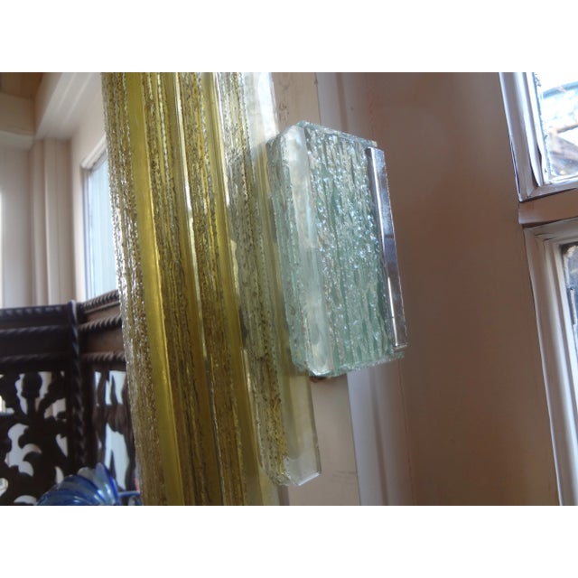 Transparent Pair of Italian Chiseled Glass Sconces by Poliarte For Sale - Image 8 of 12