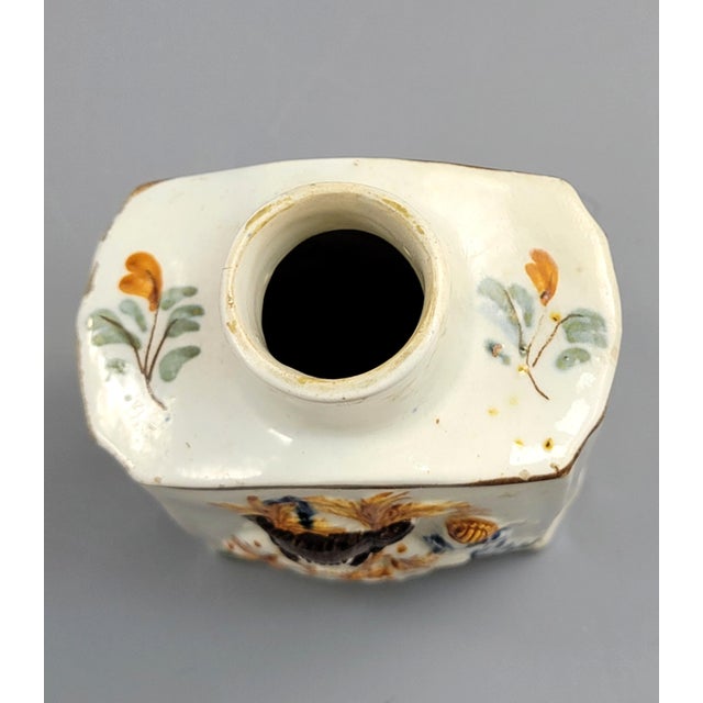 Antique English Prattware Pearlware Tea Caddy, 1700s For Sale - Image 9 of 12