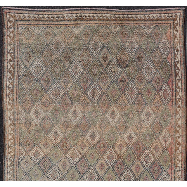 Antique Konya Oushak Rug With Soft Sage, Taupe, Sand, and Muted Rust Tones For Sale - Image 10 of 13