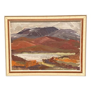 Mountains and Water, 1950s, Oil on Canvas, Framed For Sale
