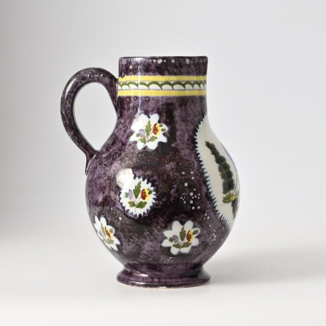Antique Manganese Ceramic Jug from Boch Freres Keramis, 1800s For Sale - Image 4 of 15