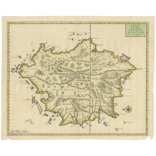 Antique Map of Borneo, 1726 For Sale