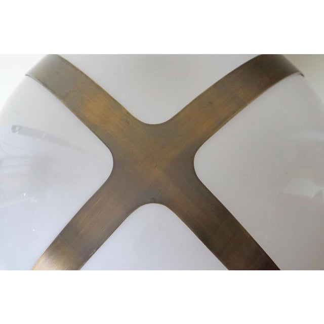 Metal Large Mid-Century Modern Mushroom Lamp in Bronze & Acrylic Glass, 1970s For Sale - Image 7 of 15