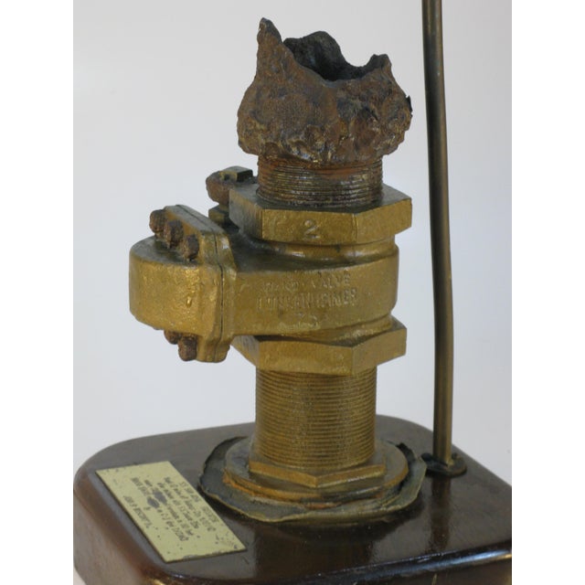 American Table Lamp Nautical Antique S.S. San Jose Brass Recovered Pipe For Sale - Image 3 of 16