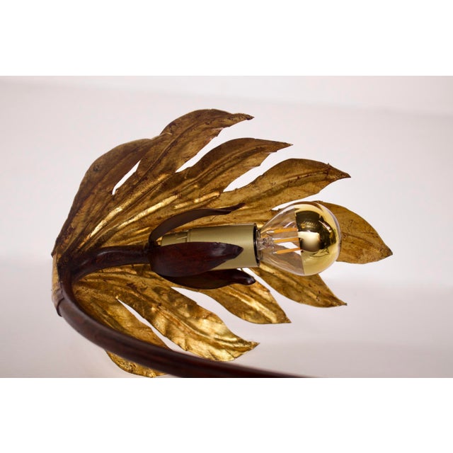 Metal Golden Leaf Lamp, 1960s For Sale - Image 7 of 10