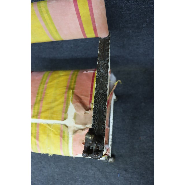 Pair of Italian Savonarola Style Iron Chairs With Figural Arms For Sale - Image 10 of 15