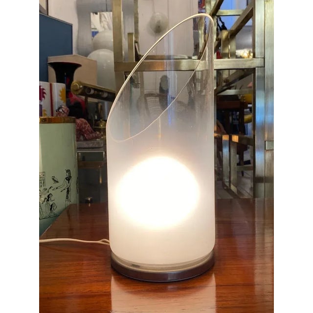 1970s Italian Leucos Table Lamp in Murano Glass, 1970s For Sale - Image 5 of 6