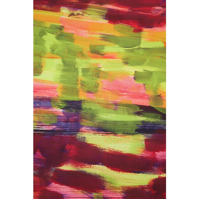 Yellow Large Abstract Acrylic Painting by Simon For Sale - Image 8 of 12