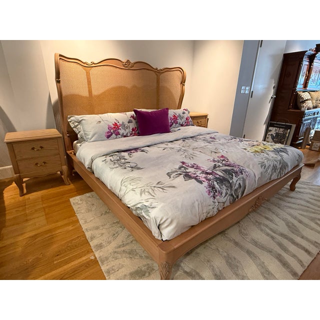 The Willow & Oak French Provincial Scalloped Cane Bed Frame King For Sale - Image 10 of 13