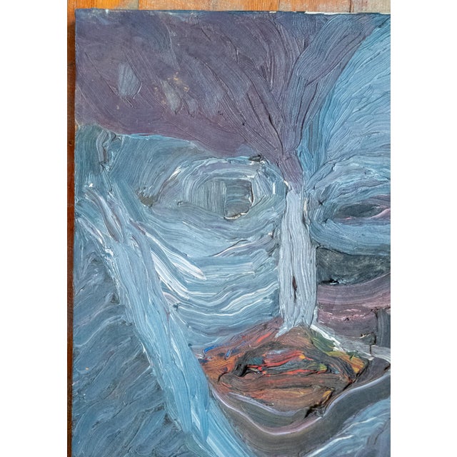 We are selling this Mid-Century Modern abstract portrait painting. This painting features a face that is either heavily...