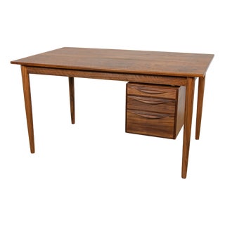 Mid-Century Walnut Freestanding Desk from Rosengren Hansen, Denmark, 1960s For Sale