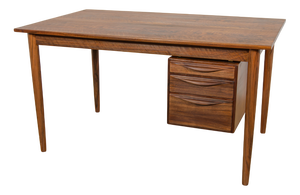 Mid-Century Walnut Freestanding Desk from Rosengren Hansen, Denmark, 1960s