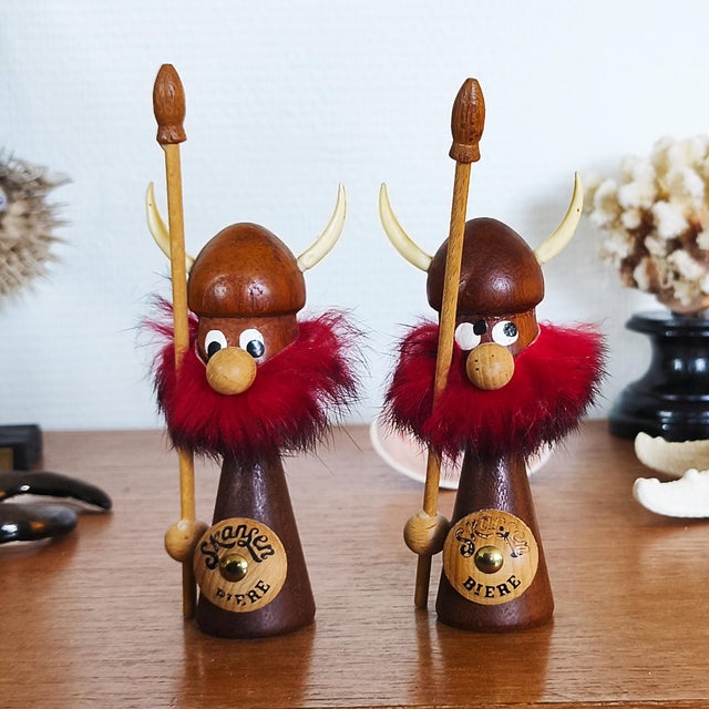 Teak Viking Figurines by Sallingboe for Skansen, Denmark, 1960s, Set of 2 For Sale - Image 14 of 14