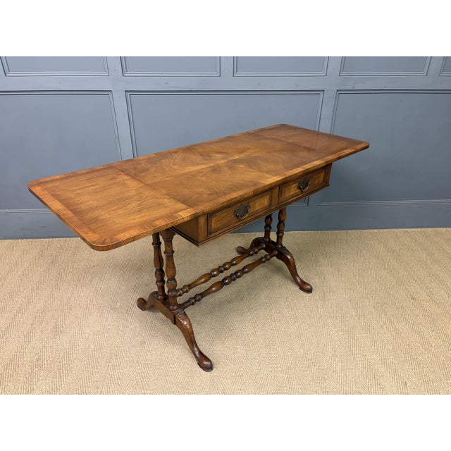Burr Walnut Sofa Table, 1910 For Sale - Image 9 of 18