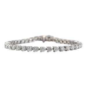 14k White Gold 3-Prong 7.00ct Diamond Tennis Bracelet