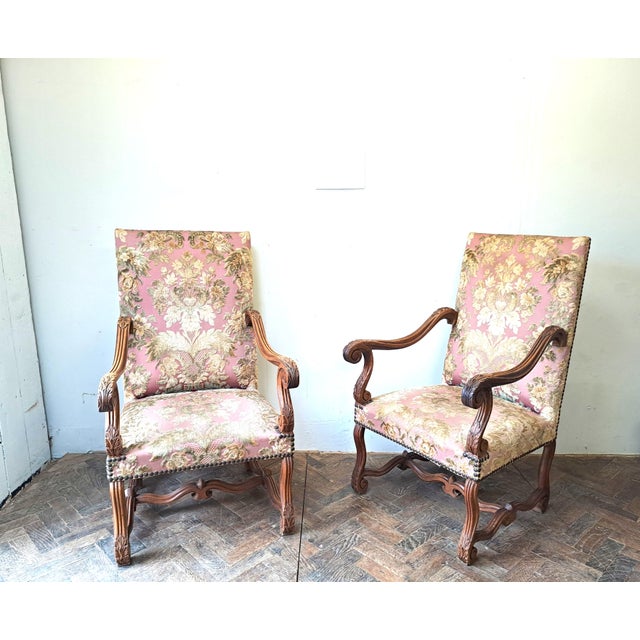 French Walnut Mouton Leg Armchairs, Late 19th Century, Set of 2 For Sale - Image 8 of 8