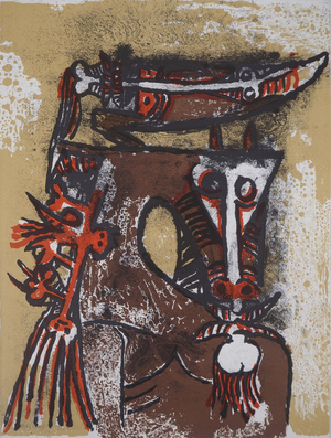 Wifredo Lam, Double Character, 1979, Original Lithograph