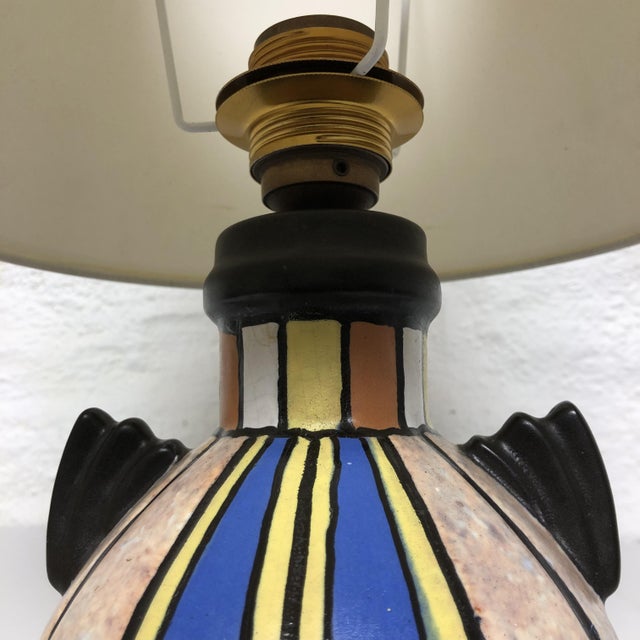 Mexico Series Table Lamp by Antoine Dubois for Mons Pottery, 1925 For Sale - Image 6 of 11
