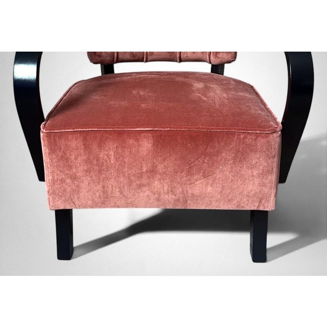 Mid 20th Century Art Deco Jindřich Halabala Style Czechoslovak Armchair 1 For Sale - Image 10 of 18
