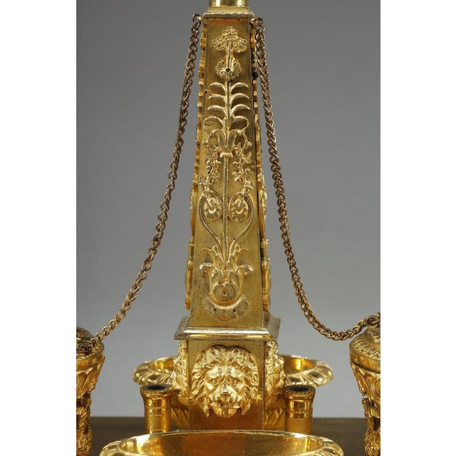 Empire Period Gilt Bronze Obelisk Inkwell, 1810 For Sale - Image 10 of 18