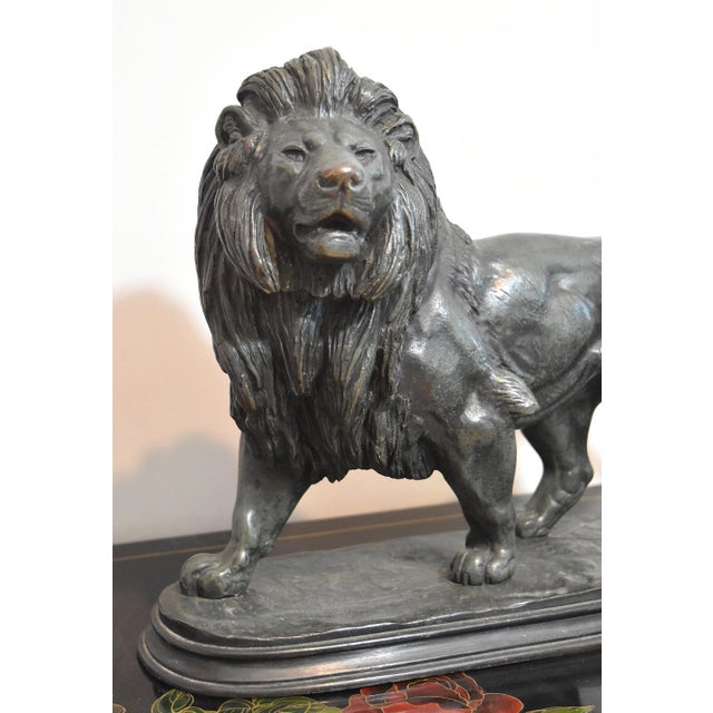 French Late 19th Century French Bronze Sculpture of a Lion by Paul Édouard Delabrierre For Sale - Image 3 of 17