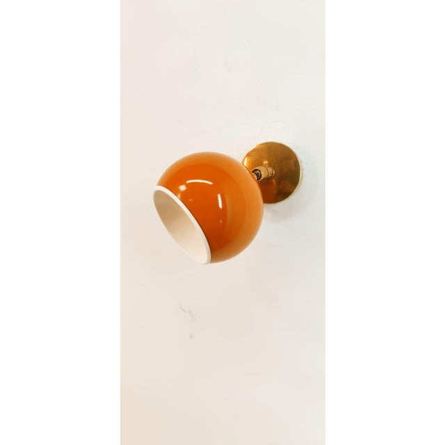 Adjustable Sconce with Orange Metal Dome For Sale - Image 11 of 12