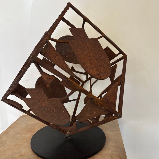 Modernist Geometric Scrap Metal Welded Sculpture For Sale - Image 6 of 7