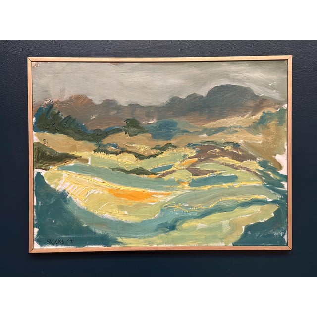 Lars Stocks, Landscape, 1971, Oil Painting on Panel, Framed For Sale - Image 18 of 18