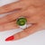 21.8 Carat Oval Green Peridot & Diamond 18k Gold Cocktail Ring, Size 7 For Sale - Image 10 of 12