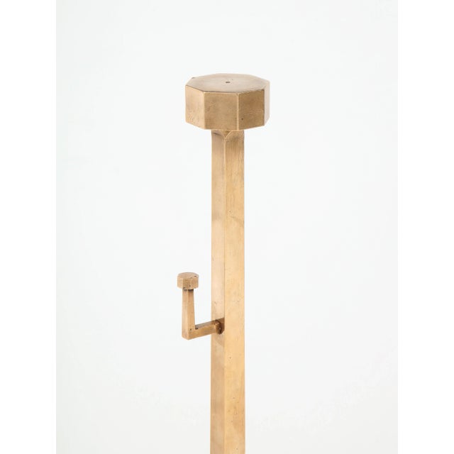 1940s Rose Brass Large Andirons - A Pair For Sale - Image 9 of 13