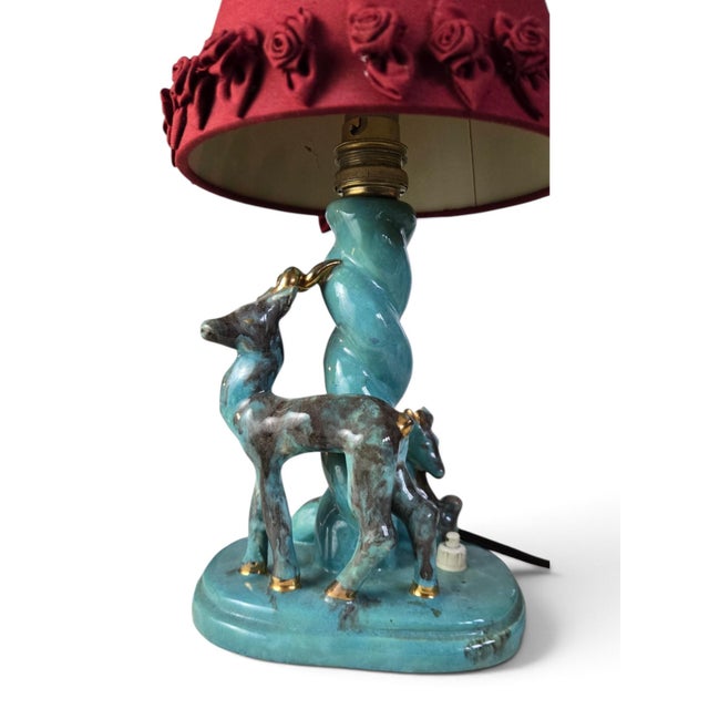 Vintage Art Deco Ceramic Table Lamp by Gébé, 1940 For Sale - Image 4 of 12