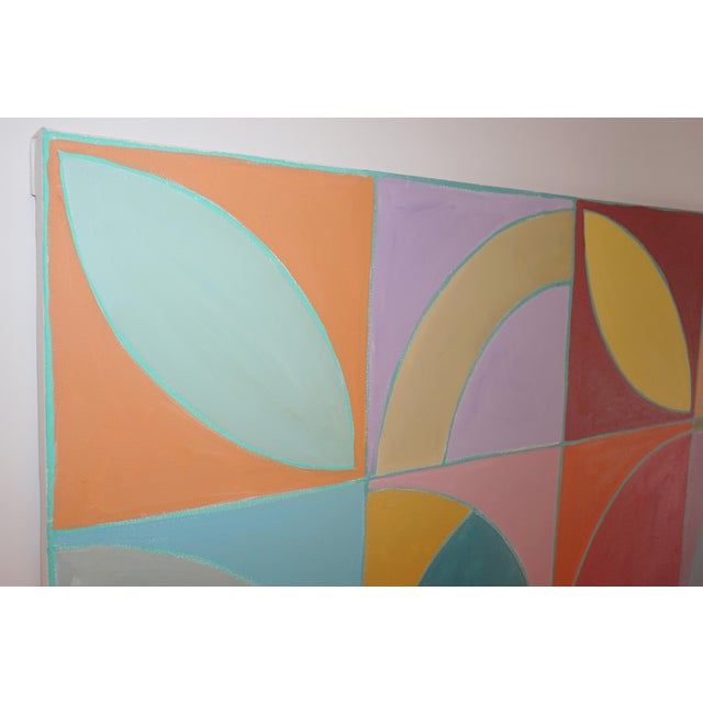 Art Deco 2026, Art Deco Motifs, Florida Flora, Bauhaus Painting on Canvas, Vivid Tones Palette, Mosaic by Natalia Roman For Sale - Image 3 of 8
