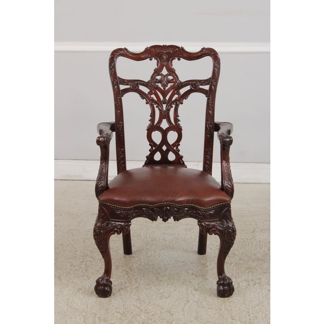 Traditional Set of 4 Maitland Smith Georgian Mahogany Armchairs For Sale - Image 3 of 17