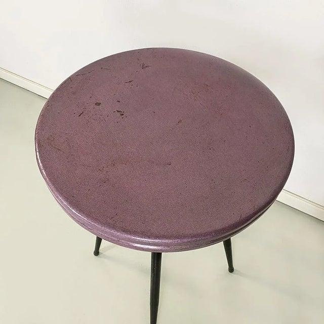 Mid-Century Modern Italian Black & Purple Plum Metal Bar Tables, 1950s, Set of 2 For Sale - Image 6 of 11
