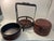 Red Antique Chinese Red Lacquer & Gold Gilt 2-Tier Footed Wedding Basket For Sale - Image 8 of 9