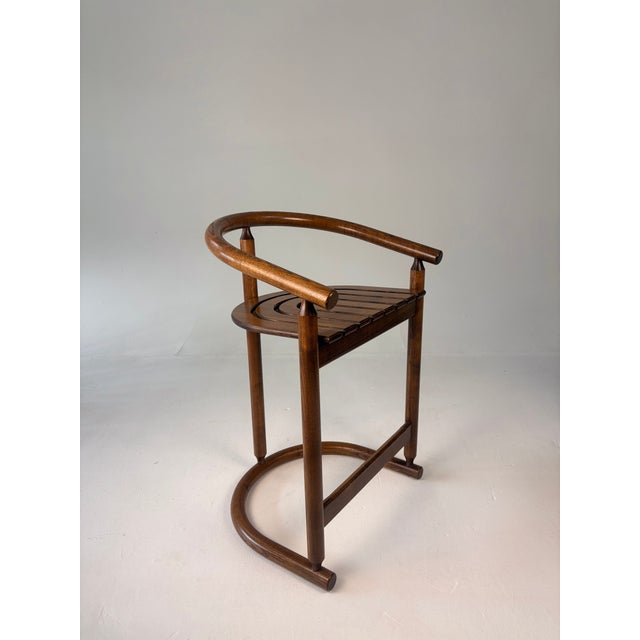 Chestnut 1980s Postmodern Allmilmö Bentwood & Slatted Wood Counter Stools - Set of 4 For Sale - Image 8 of 11