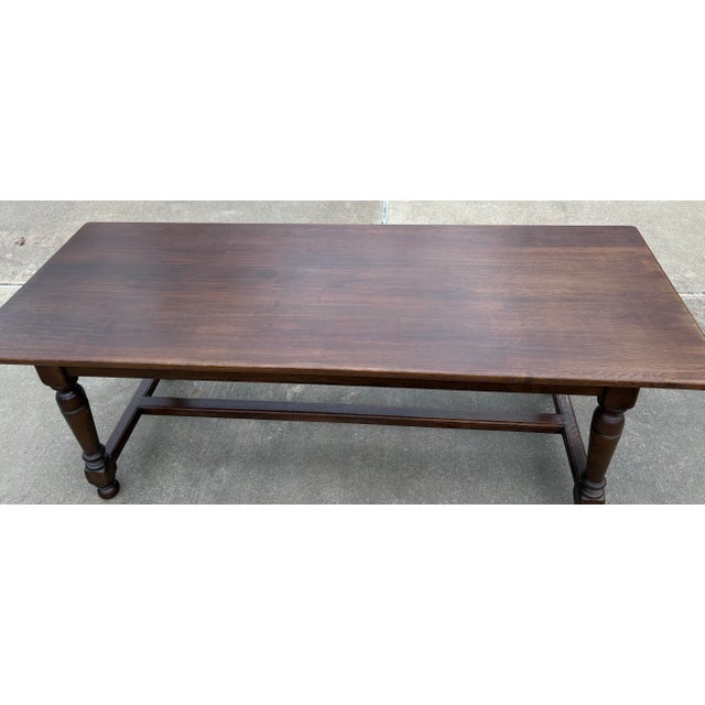 Vintage French Country Farm Dining Table For Sale In Dallas - Image 6 of 9