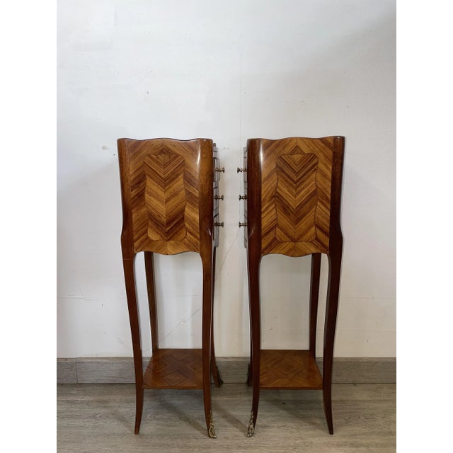 Louis XV Style Bedside Tables, 1920s, Set of 2 For Sale - Image 4 of 7