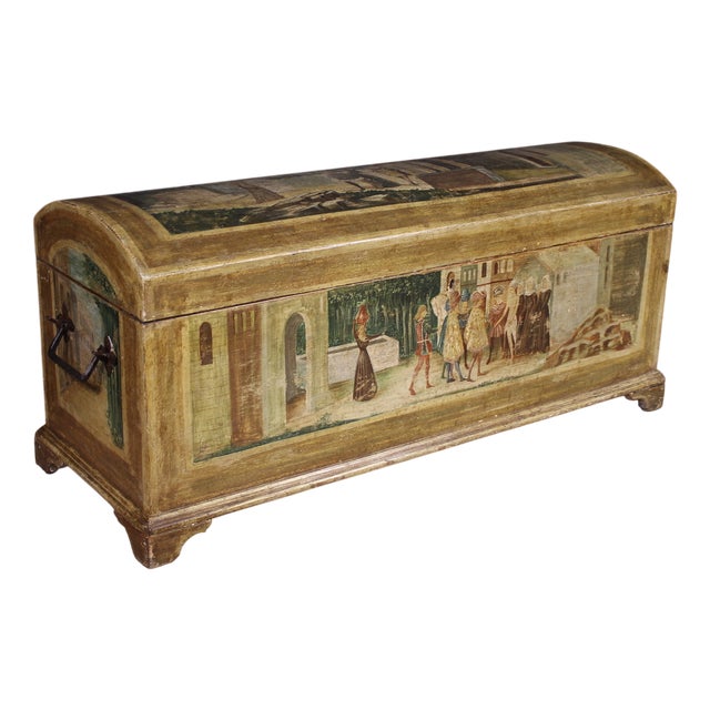 Italian Painted Chest, 1950s For Sale