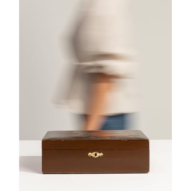 Brown Early 20th Century China Brown Wood Box For Sale - Image 8 of 18