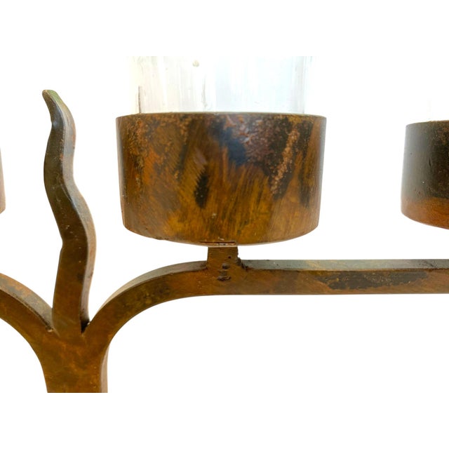 Late 20th Century Jan Barboglio Hand-Forged Iron Candelabra, 3-Foot Statement Candle Holder For Sale - Image 15 of 15