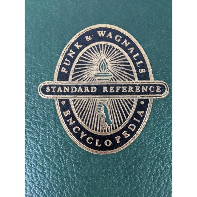 Traditional Vintage 1959 Funk & Wagnalls Green & Gilt Encyclopedia Books – Set of 11 For Sale - Image 3 of 14