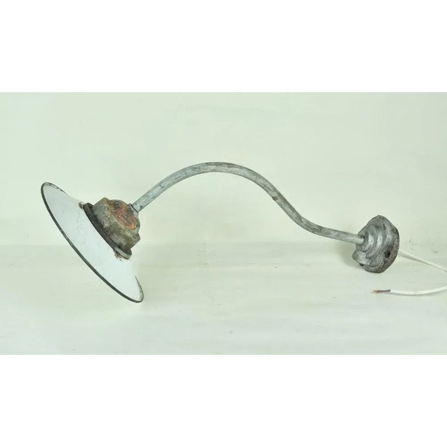 Metal White Enameled Metal Garden Light, 1940s For Sale - Image 7 of 7