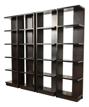 Modern Art Deco Dark Oak Modular Étagères or Bookcases, Set of Four