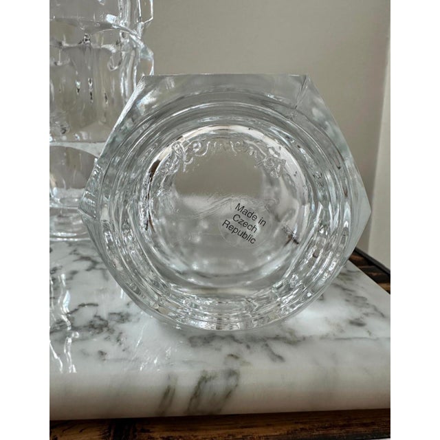 MCM Space Age Lead Glass Vases by František Pečeny for Hermanova Hut - Set of 3 For Sale - Image 4 of 6