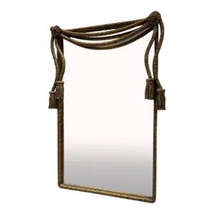 Large 1940s Italian Bronze Tassel Mirror