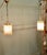 Pair of French Art Deco Etched Glass Ceiling Pendants These lovely lights are round they have flat peach glass pendants...